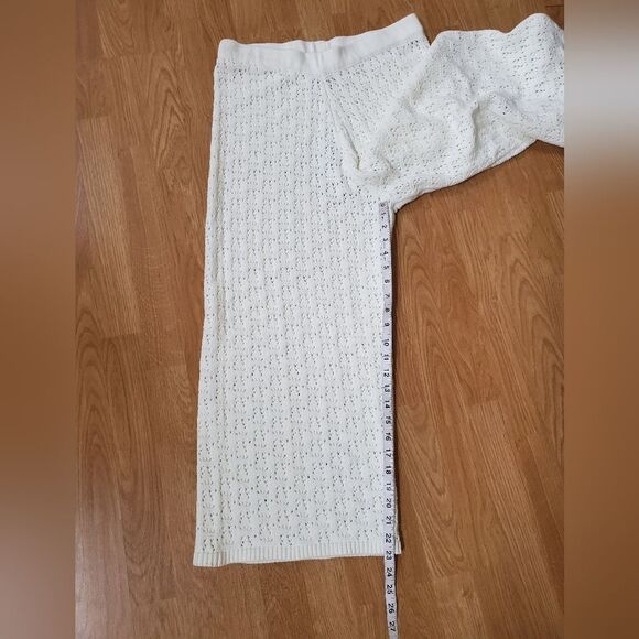 🌻 JOIE 🌻 NEW - 2 Piece Open-Knit Tank & Wide Leg Pants Set - [Large, Ivory] - Picture 11 of 14